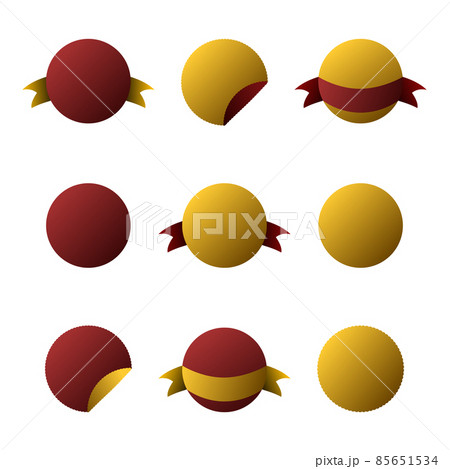 Red and Gold Circle Banner Set. Red and Gold Circle Banner Set. 85651534