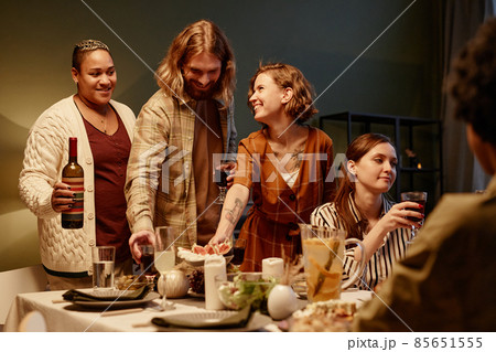 Friends having fun at home party Friends having fun at home party 85651555