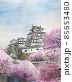 桜のお花見でにぎわう姫路城公園 85653480