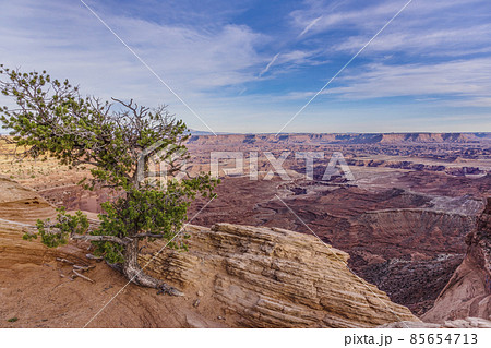 View on typical rock formations in Conyonlands National Park in Utah in winter View on typical rock formations in Conyonlands National Park in Utah in winter 85654713