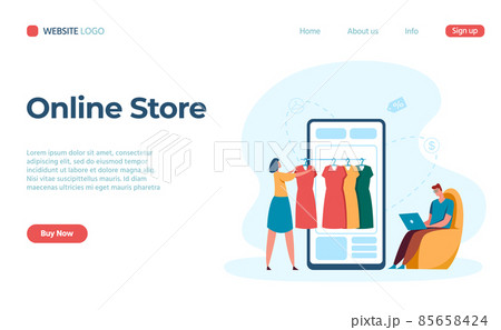 Mobile online store, choose clothing on smartphone 85658424