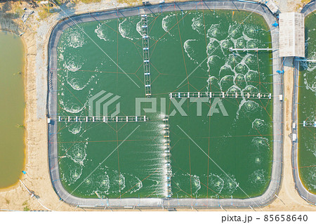 Aerial view of natural sea salt ponds, lake or sea. Farm field outdoor in traditional industry in Thailand. Asia culture. Agriculture irrigation. River reflection. Aerial view of natural sea salt ponds, lake or sea. Farm field outdoor in traditional industry in Thailand. Asia culture. Agriculture irrigation. River reflection. 85658640
