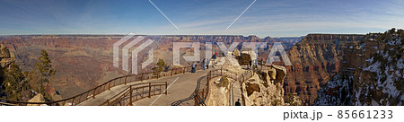 Panorama from the Grand Canyon south side in winter 85661233