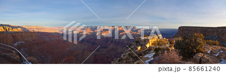 Panorama from the Grand Canyon south side in winter Panorama from the Grand Canyon south side in winter 85661240