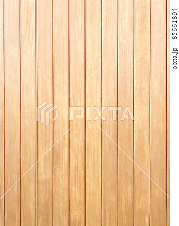 繊細な木目のある白木色の縦目の板が並ぶ板壁の縦長の背景画像 85661894