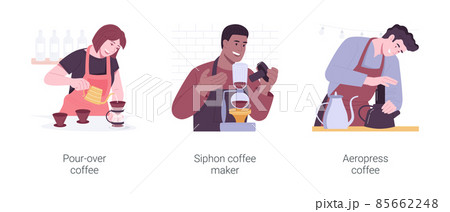 Specialty coffee isolated cartoon vector illustrations set. Specialty coffee isolated cartoon vector illustrations set. 85662248