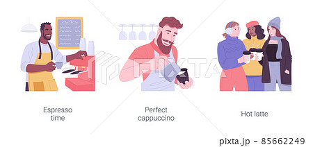 Coffee culture isolated cartoon vector illustrations set. 85662249