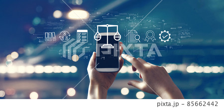 Legal advice service concept with person using smartphone Legal advice service concept with person using smartphone 85662442