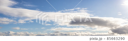 View of Cloudscape during a cloudy blue sky sunny day 85663290