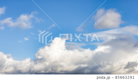 View of Cloudscape during a cloudy blue sky sunny day 85663291