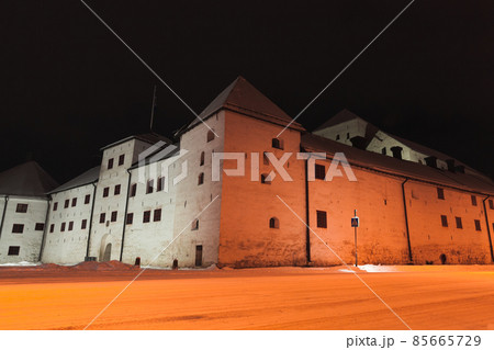 Facade of Turku Castle at night. Finland Facade of Turku Castle at night. Finland 85665729