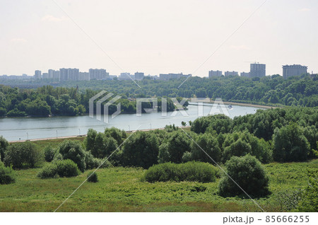 view of the Moscow river from the Kolomenskoye Park in Moscow view of the Moscow river from the Kolomenskoye Park in Moscow 85666255