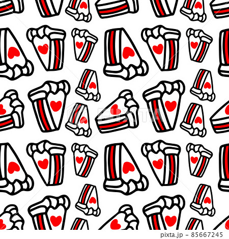 seamless pattern with Cupcakes with hearts. seamless pattern with Cupcakes with hearts. 85667245