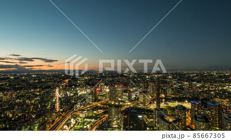 日が沈んだの東京夜景 85667305