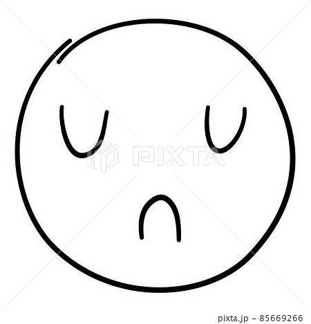 Doodle emoji. Doodles image pictogram, Smile emotion funny face, happy fun emoticon line icon, sad hand drawn, neat outline isolated vector illustration. Illustration of emotion face expression 85669266