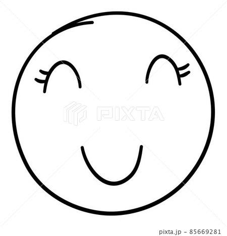 Doodle emoji. Doodles image pictogram, Smile emotion funny face, happy fun emoticon line icon, sad hand drawn, neat outline isolated vector illustration. Illustration of emotion face expression 85669281