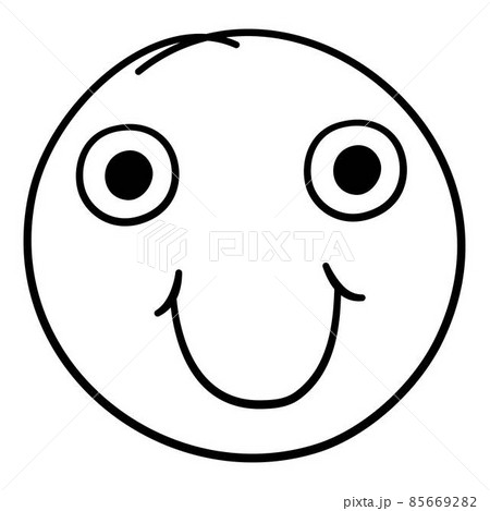 Doodle emoji. Doodles image pictogram, Smile emotion funny face, happy fun emoticon line icon, sad hand drawn, neat outline isolated vector illustration. Illustration of emotion face expression 85669282