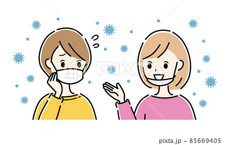 マスク　顎マスク　会話 85669405