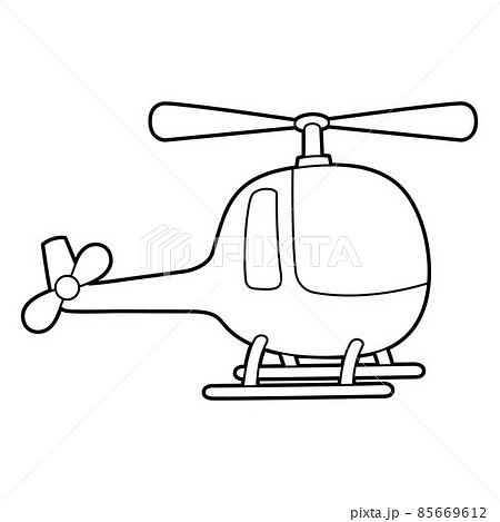 Helicopter Coloring Page Isolated For Kidsのイラスト素材
