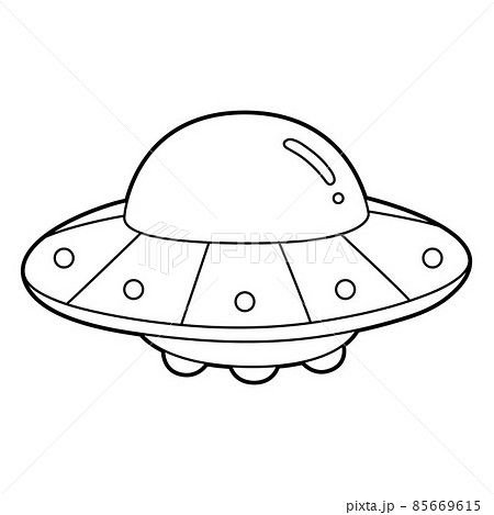 UFO Coloring Page Isolated for Kids 85669615
