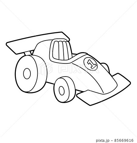 Race Car Coloring Page Isolated for Kids 85669616