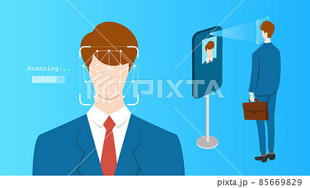 顔認証システムのイラスト 顔認証システムのイラスト 85669829