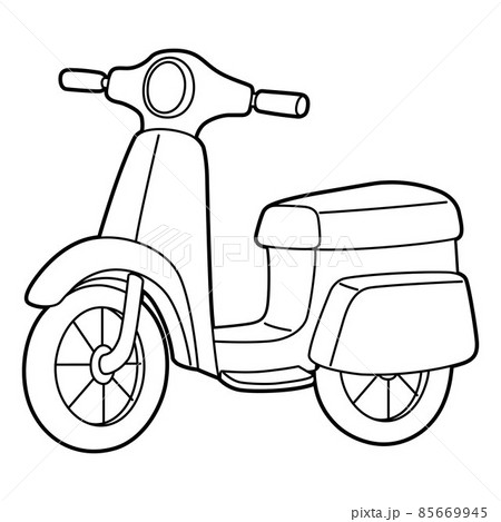 Scooter Coloring Page Isolated for Kids 85669945