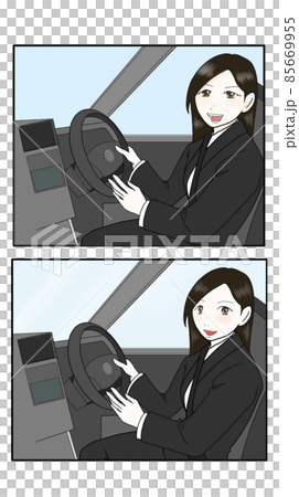 一個女人開車的插圖（5） 85669955