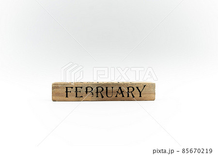 2月・FEBRUARYの文字とコピースペース 85670219