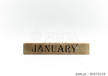 1月・JANUARYの文字とコピースペース 85670228