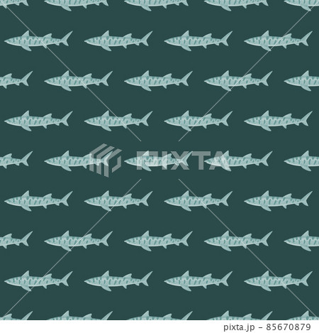 Leopard shark seamless pattern in scandinavian style. Marine animals background. Vector illustration for children funny textile. 85670879