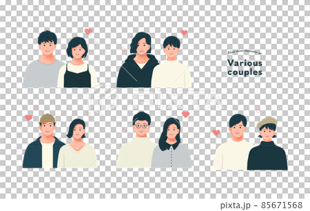 Couple illustration set in various combinations 85671568