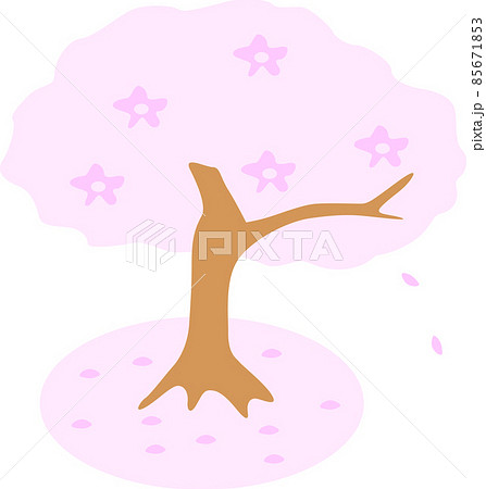満開の可愛い桜の木 ソフト のイラスト素材