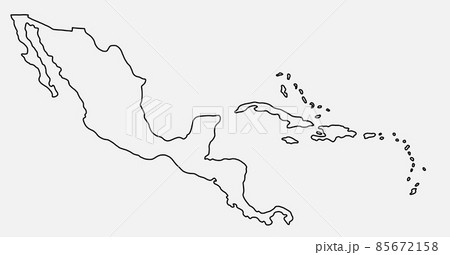 doodle freehand drawing of central america map. doodle freehand drawing of central america map. 85672158