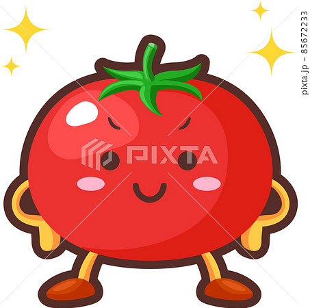 得意気なかわいいトマトのキャラクターのイラスト素材 [85672233] - PIXTA