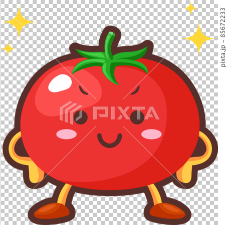 得意気なかわいいトマトのキャラクターのイラスト素材 [85672233] - PIXTA