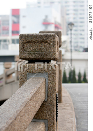 a Stone railing sculpture at the Tuen Mun park 85672404