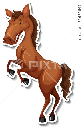 A horse animal cartoon sticker A horse animal cartoon sticker 85672647