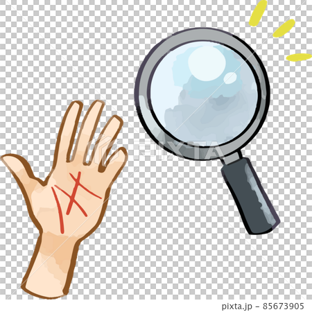 手相を見るイラスト 手相を見るイラスト 85673905