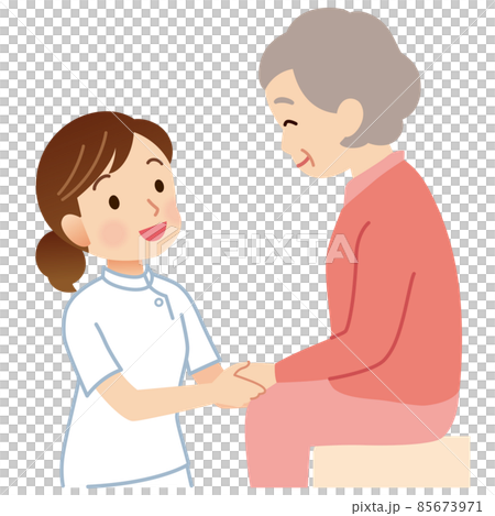 高齢者に話しかける看護師　介護 85673971