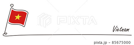 ベトナムの国旗とコピースペース 手書き スケッチのイラスト素材 ベトナムの国旗とコピースペース 手書き スケッチのイラスト素材
