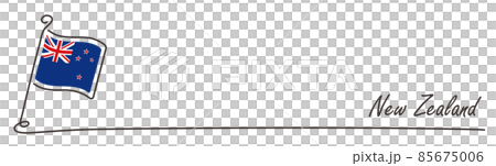 New Zealand Flag and Copy Space Handwritten Sketch 85675006