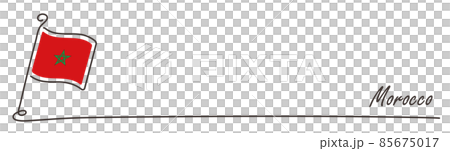 モロッコの国旗とコピースペース 手書き スケッチ モロッコの国旗とコピースペース 手書き スケッチ 85675017