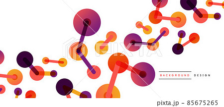 Line points connections geometric abstract background. Circles connected by lines. Trendy techno business template for wallpaper, banner, background or landing 85675265