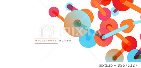 Abstract background. Round dots connected by lines. Trendy techno business template for wallpaper, banner, background or landing 85675327