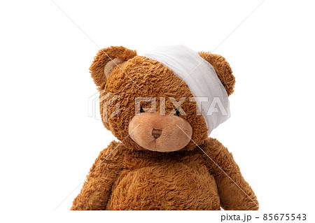 Teddy bear with bandage best sale on head