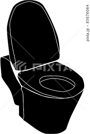水洗トイレのシルエット 85676064