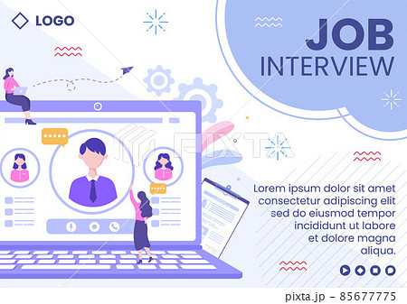 Job Interview Meeting and Candidate of Employment or Hiring Brochure Template Flat Illustration Editable of Square Background for Social Media 85677775
