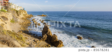 Afternoon view of the beautiful sea shore, rocks at Little Corona Beach Afternoon view of the beautiful sea shore, rocks at Little Corona Beach 85678281