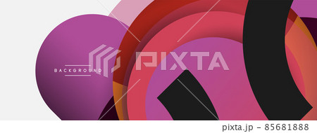 Creative geometric wallpaper. Minimal abstract background. Circles composition vector illustration for wallpaper banner background or landing page Creative geometric wallpaper. Minimal abstract background. Circles composition vector illustration for wallpaper banner background or landing page 85681888